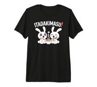 Itadakimasu! Divertente Chibi Anime Bunny Kawaii Manga Commedia Maglietta Premium