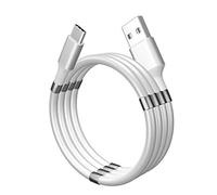 ITAL Cavo magnetico arrotolabile PK01 di ricarica e dati compatibile con smartphone USB-C, Micro USB e Phone (0,9 m USB-C, bianco)