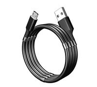 ITAL Cavo magnetico arrotolabile PK01 di ricarica e dati compatibile con smartphone USB-C, Micro USB e Phone (0,9 m Micro USB, Nero)