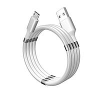 ITAL Cavo magnetico arrotolabile PK01 di ricarica e dati compatibile con smartphone USB-C, Micro USB e Phone (0,9 m Micro USB, Bianco)