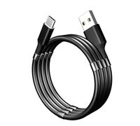 ITAL Cavo magnetico arrotolabile PK01 di ricarica e dati compatibile con smartphone USB-C, Micro USB e Phone (0,9 m USB-C, nero)