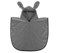 ITALBABY accappatoio poncho per neonati in bamboo naturale, colore grigio taglia 2-4 anni, con due simpatiche orecchie sul cappuccio. Made in Italy