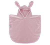 ITALBABY accappatoio poncho per neonati in bamboo naturale, colore rosa, taglia 2-4 anni, con due simpatiche orecchie sul cappuccio. Made in Italy