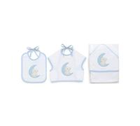 Italbaby Bavaglini Set MOON Azzurro 3 pz in Cotone Spugna