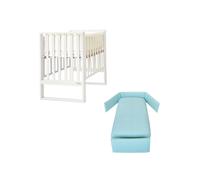 ITALBABY - Lettino Infinito e Corredo Tessile - Bianco Con Tessile Aqua
