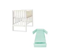ITALBABY - Lettino Infinito e Corredo Tessile - Bianco Con Tessile Star Menta
