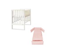 ITALBABY - Lettino Infinito e Corredo Tessile - Bianco Con Tessile Star Rosa