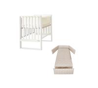 ITALBABY - Lettino Infinito e Corredo Tessile - Bianco Con Tessile Star Tortora