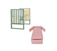 ITALBABY - Lettino Infinito e Corredo Tessile - Salvia Con Tessile Rosa