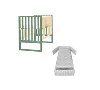 ITALBABY - Lettino Infinito e Corredo Tessile - Salvia Con Tessile Star Grey