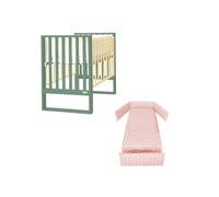 ITALBABY - Lettino Infinito e Corredo Tessile - Salvia Con Tessile Star Rosa