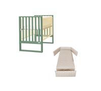 ITALBABY - Lettino Infinito e Corredo Tessile - Salvia Con Tessile Star Tortora