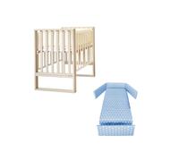 ITALBABY - Lettino Infinito e Corredo Tessile - Tortora Con Tessile Star Azzurro