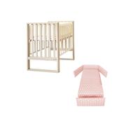 ITALBABY - Lettino Infinito e Corredo Tessile - Tortora Con Tessile Star Rosa