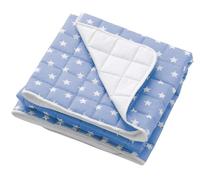 ITALBABY Trapunta Copriletto per bambini, misura cm 110x150, in cotone Starlette Azzurro. Made in Italy