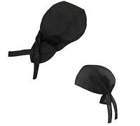 Italbangla Textile 2 PCS Unisex Fashionable Bandana cap for Kitchen Hotel Chef Waiter Professional Catering Hat Usable for Cooking, Kitchen, Bar, Restaurant, Butcher's And Catering (Black)