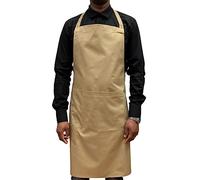Italbangla Textile Grembiule da Cuoco, Unisex, Resistente, Comodo con Tasca Frontale, Lavabile per Cucinare, Cucina, Bar, Ristorante, Macelleria e Catering (Khaki)