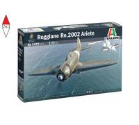 ITALERI 1472 Reggiane Re.2002 Ariete, Scala 1:72, Plastic Model Kit/Modello in plastica da montare