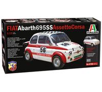 Italeri 4705 1:12 Fiat Abarth 695 SS/Assetto Corsa Model Building Kit, Unlackier
