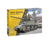 ITALERI 6568 MODELLO CARRO ARMATO MILITARE M4A1 SHERMAN CON FANTERIA...