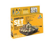 Italeri King Tiger 72005 1:72 - Set completo per modellismo, modellismo, costruzione, hobby, incollaggio, kit in plastica, accessori inclusi