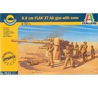 Italeri IT7512 8,8 cm FLAK 37 GUN W/CREW KIT 1:72 Modellino