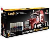 ITALERI SET ACRILICI - INTERNATIONAL TRUCKS AND TRAILERS