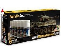 ITALERI SET ACRILICI - WWII MILITARY GERMAN ARMY