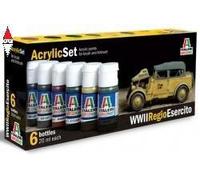 Colori Acrilici - Acrylic Colors Paint Set WWII Regio Esercito 441AP ITALERI