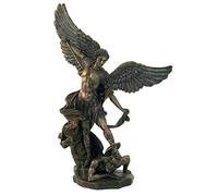 Italfama Statua San Michele Arcangelo, in Resina bronzata rifinita a Mano Altezza cm.37. Elegante Prodotto Firmato