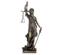 Italfama Statua Themis dea della Giustizia, Riproduzione, in Resina bronzata rifinita a Mano h. cm.20. Elegante Prodotto Firmato Firenze.