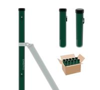 Italfence - Palo tondo tubolare in ferro plastificato verde per recinzione (Tutte le misure) [H 125cm, Ø34mm, 5 pezzi]