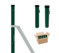 Italfence - Palo tondo tubolare in ferro plastificato verde per recinzione (Tutte le misure) [H 150cm, Ø34mm, 5 pezzi]