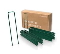 Italfence - Picchetti in acciaio zincato e plastificato per telo pacciamatura (Tutte le misure) [Ø3,00mm, 1000 pezzi]