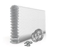 Italfence - Rete metallica zincata romboidale a maglia sciolta per recinzione con filo per tensione, filo per legature e tendifili, 25m (Tutte le altezze) [Ø2,20mm, 175cm]