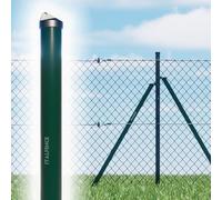 Italfence - Set da 5 saette tonde tubolari per recinzione in ferro plastificato verde (Disponibili tutte le altezze) [H 150cm, Ø34mm]