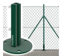 Italfence - Supporto per palo a T con piastra circolare da tassellare, ferro plastificato verde (Tutte le misure) [35x35mm, 1 pezzo]