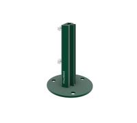 Italfence - Supporto per palo a T con piastra circolare da tassellare, ferro plastificato verde (Tutte le misure) [35x35mm, 10 pezzi]
