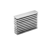 ITALFITMAGNETI | 10 pezzi - Blocchetti Magnetici Neodimio Forza 2,58 Kg - Lunghezza 40 mm x Larghezza 10 mm x Spessore 2 mm