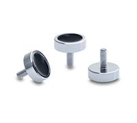 ITALFITMAGNETI | 15 pezzi - Magneti Resinati con Gambo filettato Neodimio Forza 8 Kg - Diametro 22 mm Spessore 5 mm Gambo M4X6 da avvitare