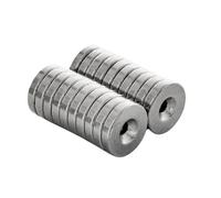 ITALFITMAGNETI | 20 pezzi - Disco Magnetico con Foro Svasato Diametro 15 mm, Spessore 3 mm, Foro 3,2 mm Forza di Attrazione 2,70 Kg