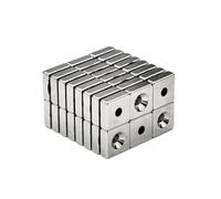 ITALFITMAGNETI | 48 pezzi - Blocchetti Magnetici Neodimio con Forza 5,30 Kg - Lunghezza 15 mm x Larghezza 15 mm x Spessore 5 mm Foro 4,3 da avvitare