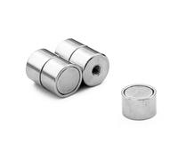 ITALFITMAGNETI | 5 pezzi - Magneti con Foro Neodimio Forza 5,50 Kg - Diametro 12 mm Spessore 8 mm con foro filettato non passante M4