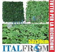 ITALFROM Siepe Finta Artificiale Sintetica Arelle Tipo Quadrifoglio a Piastrella 50X50 4989