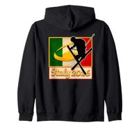Italia 2026 Ski freestyle Vintage Italia Bandiera invernale Felpa con Cappuccio