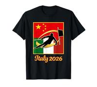 Italia 2026 SLALOM Cina e Flag Italia 2026 Sport invernali Maglietta