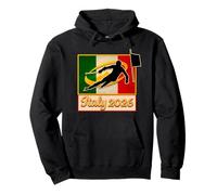 Italia 2026 SLALOM Vintage Italia Flag 2026 Sport invernali Felpa con Cappuccio