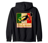 Italia 2026 SLALOM Vintage Italia Flag 2026 Sport invernali Felpa con Cappuccio