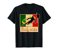 Italia 2026 SLALOM Vintage Italia Flag 2026 Sport invernali Maglietta