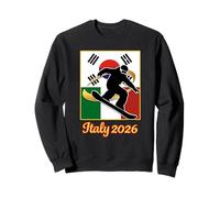 Italia 2026 Snowboard: bandiera invernale della Corea del Felpa